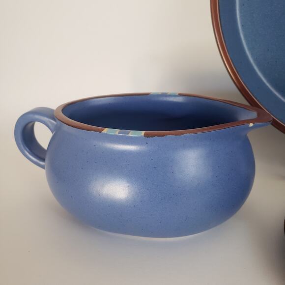Lot‎ 5 DANSK Mesa Sky Blue Stoneware: Dinner Plate, Pitcher, Cup/saucer, Gravy - Picture 5 of 9
